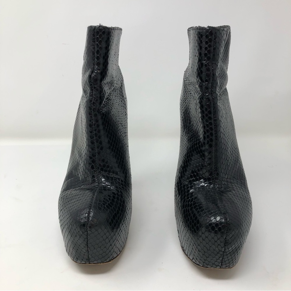ALICE + OLIVIA 36 paige platform booties 0094  black snakeskin stiletto - Picture 3 of 16